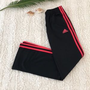 Adidas warm up pants neon pink/bright red stripes